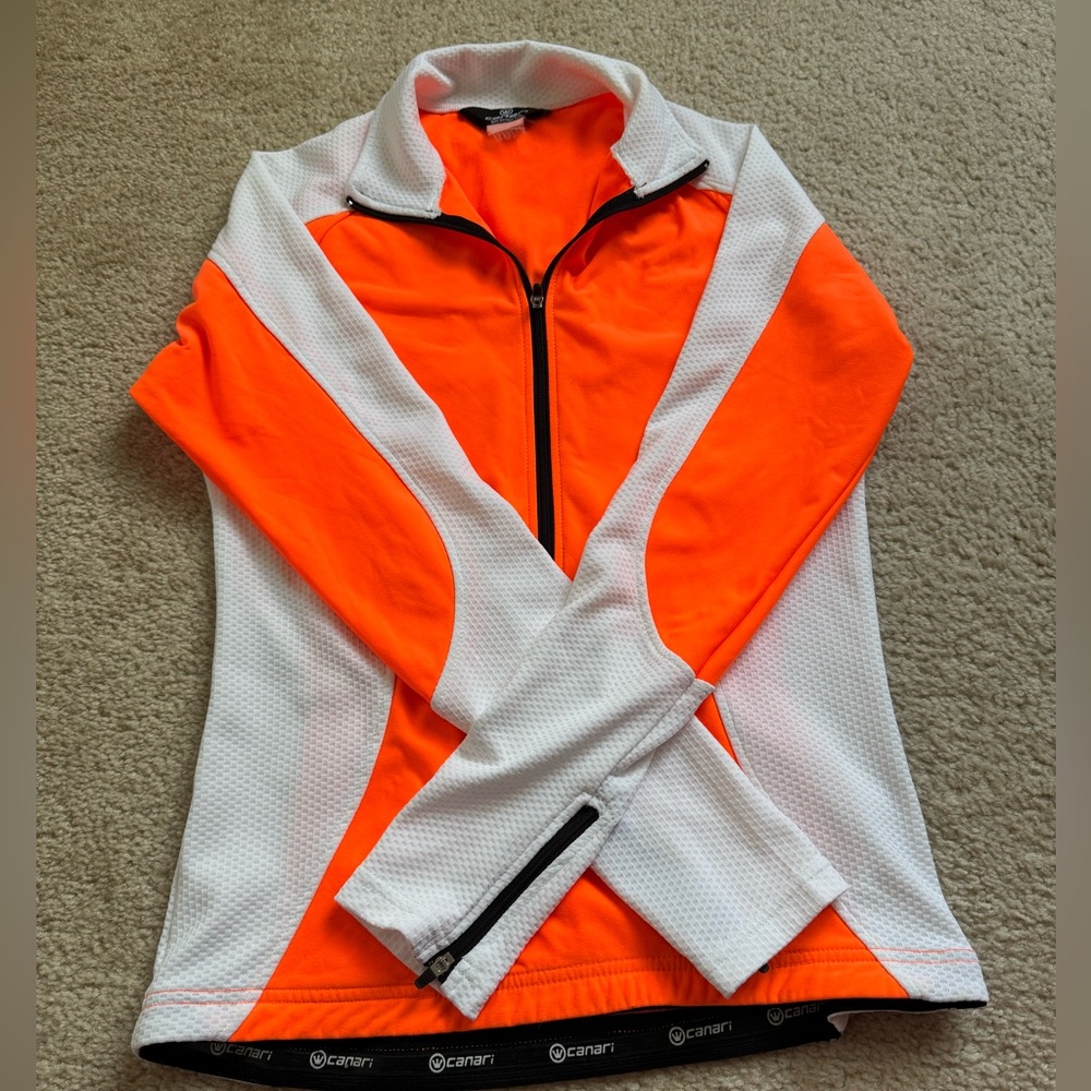 Canari Women's Vibrant Orange and White Hoodie